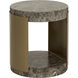 Cavette 21 X 19 inch Marble Look / Dark Emperador Outdoor End Table